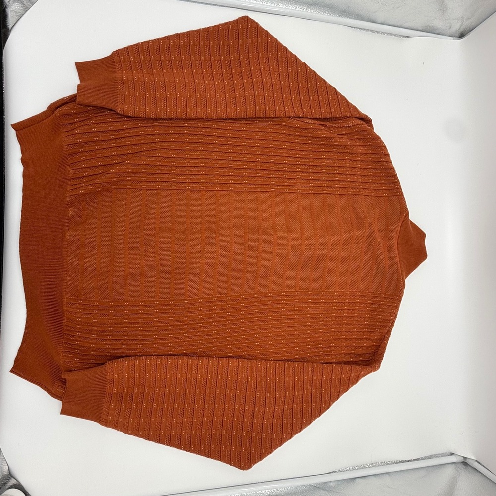 Michael Irvin Mens Orange Knit Cardigan Sweater Toggle Closure Zipper XXL Zip - Picture 10 of 14